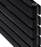 Горизонтальний дизайнерський радіатор опалення ARTTIDESIGN Livorno ІІ G 6/408/2200/50 чорний матовий Фото - 2